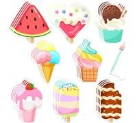 Lot de 32 blocs-notes autocollants motif crème glacée, 640 feuilles, bloc-notes estival, motif fruits mignons, marque-page, fournitures pour enfants et adultes, petit cadeau