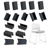 Lot de 32 capuchons rectangulaires en silicone pour pieds de chaise - Pour la plupart des meubles (25 mm)