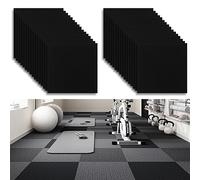 Lot de 32 carreaux de moquette autocollants - 30 x 30 cm - En feutre aiguilleté - Antidérapant - Pour bureau, commerce, maison, chambre à coucher, couloir - Noir