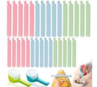 Lot de 32 clips de fermeture pour sacs de congélation - 12/15,5 cm de long - Clips de fermeture avec bec verseur - Clips de fermeture pour sacs de congélation - Clips d'étanchéité réutilisables