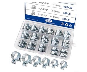 Lot de 32 colliers de serrage galvanisés très résistants à boulon en T pour tuyaux à haute pression, huile, eau, gaz, bande en acier inoxydable 304 avec bords arrondis, raccords industriels