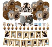 Lot de 32 Décorations Top Secret pour Fête d'Anniversaire - Accessoires de Détective, Kit de Décoration de Gâteau - Pour Fête d'Anniversaire