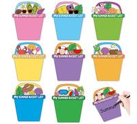 Lot de 32 découpes en papier « My Summer Bucket List » pour décoration murale hawaïenne de fin d'année scolaire, cadeau de fin d'année scolaire, fournitures de camping