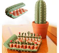 Lot de 32 échiquiers de voyage en forme de cactus imprimés en 3D, échiquier de voyage enroulable, pièces d'échecs de plantes succulentes, jeu d'échecs amusant pour les amateurs de plantes
