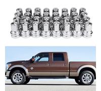 Lot de 32 écrous de roue chromés M14 x 1,5 pour Ford F250 F350 Super Duty HCPZ-1012-B HCPZ-1012-A 2017-2025 (chromé)