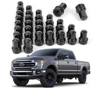 Lot de 32 écrous de roue chromés M14 x 1,5 pour Ford F250 F350 Super Duty HCPZ-1012-B HCPZ-1012-A 2017-2025 (noir)