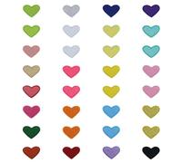 Lot de 32 écussons thermocollants en forme de cœur - Pour enfants, enfants, mini broderies, patchs thermocollants - Pour chapeaux, vestes, jeans, sacs à dos - Décoration DIY
