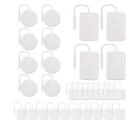 Lot de 32 électrodes adhésives réutilisables, tampons de rechange autocollants, adhésifs, compatibles avec la plupart des connecteurs de 2 mm