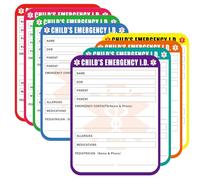 Lot de 32 étiquettes autocollantes I.C.E. en cas d'urgence pour siège de voiture 10,2 x 7,6 cm pour enfants - Identification d'urgence - Informations médicales - Étiquettes pour siège auto enfant