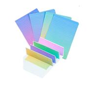 Lot de 32 feuilles de papier à lettre + 16 enveloppes, série colorée mignonne avec papier à lettre ligné (22 x 14 cm) avec autocollant propre