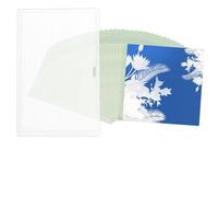 Lot de 32 feuilles de papier imprimé soleil, 10 cm de papier cyanotype carré avec dossier cyanotype A6 haute sensibilité activé par l'énergie solaire, kit naturel pour loisirs créatifs, projets