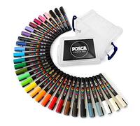 Lot de 32 feutres Posca PC-3 M Gamme complète dans un pot en plastique