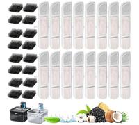 Lot de 32 filtres pour fontaine à chat, filtre pour fontaine à eau pour chat PLWF105/PLWF115/PLWF005, filtre de rechange, 16 éponges en mousse et 16 cartouches filtrantes