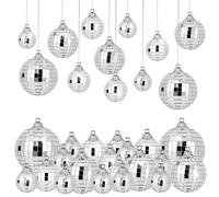 Lot de 32 Mini Boules Disco - 4 Tailles mélangées : 2 cm, 3 cm, 4 cm, 5 cm | Boule à effet miroir, boule disco décorative, petite boule disco pour décoration de gâteau, fête, Noël