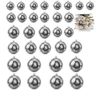 Lot de 32 mini boules disco décoratives Argenté | Petite boule disco - 2 cm 3 cm 4 cm 5 cm - Boule disco décorative pour festival, fête, décoration de gâteau
