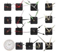 Lot de 32 mouvements d'horloge à quartz avec aiguilles assorties, 16 styles uniques, pièces de rechange lumineuses pour horloges murales, travaux manuels et réparations
