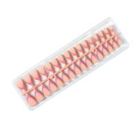 Lot de 32 ongles à presser avec pointes courtes en amande design français, réutilisables et disponibles dans de belles couleurs de peau