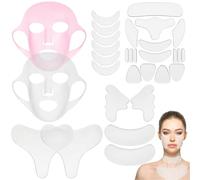 Lot de 32 patchs anti-rides en silicone pour le visage, le cou et la poitrine, confortables et réutilisables, masque lissant la peau, ensemble efficace pour enlever les lignes