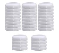 Lot de 32 patins de pieds de terrasse pour chaises et tables en fer forgé, inserts en plastique qui protègent les sols et réduisent le bruit des déplacements des meubles (blanc)