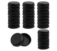 Lot de 32 patins de pieds de terrasse pour chaises et tables en fer forgé, inserts en plastique qui protègent les sols et réduisent le bruit des déplacements des meubles (noir)