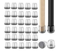 Lot de 32 Patins de Protection pour Pieds de Chaise, en Silicone Transparent, pour Parquet, Anti-Rayures et Anti-Bruit(M)