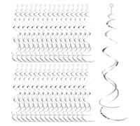 Lot de 32 pendentifs à double spirale, serpentins à spirale, guirlandes de crochet de plafond, accessoires décoratifs argentés, adaptés pour les mariages, anniversaires, anniversaires et fêtes
