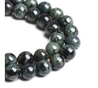 Lot de 32 perles en jaspe de Kambaba en pierre naturelle de 12 mm pour la fabrication de bijoux, bracelets, colliers