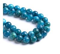 Lot de 32 perles intercalaires en apatite bleue de 12 mm pour la fabrication de bijoux, bracelets, colliers