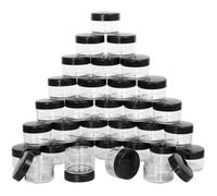 Lot de 32 petits pots d'échantillons de maquillage, contenants cosmétiques de 15 grammes avec couvercles, pots en plastique, pots