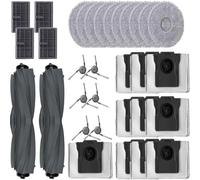 Lot de 32 pièces de rechange pour aspirateur MOVA P50 Pro Ultra/Dreame X40 Ultra Complete/Robot Aspirateur, pièces de rechange comprenant 2 brosses principales, 10 chiffons serpillères, 4 filtres HEPA