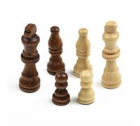 Lot de 32 pièces en bois sculpté à la main pour jeu d'échecs 65 mm, voyage portable pour jeu d'échecs, traditionnel pour pièces d'échecs fabriquées à la main pour enfants et adultes