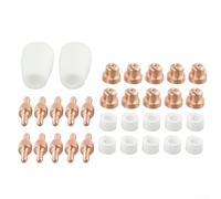 Lot de 32 pièces pour plasma PT31 pour accessoires de coupe y compris buses, électrodes, combustion et anneaux en faïence compatibles avec les plasma CUT 30, 40, 50 pour machines de découpe