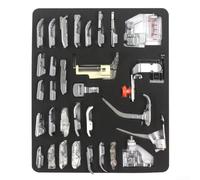 Lot de 32 pieds de machine à coudre pour tricot et fermeture éclair | 32 pour pieds polyvalents, tricot, fermeture éclair, couture aveugle, surjetage, travail de règle, étui rigide inclus