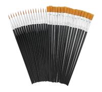 Lot de 32 pinceaux, 15 Ronds et 15 Plats en Nylon pour Peinture Acrylique, Amateurs de Peinture, Adultes, Dessin et Bricolage (Noir)