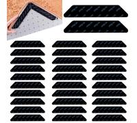 Lot de 32 pinces antidérapantes en PET de qualité supérieure, réutilisables et lavables pour tapis en bois dur, stratifié, carrelage - Installation facile, forte adhérence, sans résidus - Idéal pour
