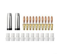 Lot de 32 porte-buses de diffuseur de gaz M8 pour torche de soudage MB-36KD MIG - Embouts de contact en cuivre 0,8 mm et kit de buses en céramique