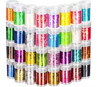 Lot de 32 poudres de paillettes pour maquillage du corps et du visage, art en résine, scrapbooking, décoration florale, design d'ongles, projets de masque et plus encore