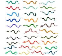 Lot de 32 Serpents en Plastique réalistes - Mini serpentins de Simulation - Faux Serpents - Accessoires de Jeu à Cordes - pour Halloween - Poisson d'avril