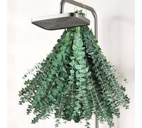 Lot de 32 tiges d'eucalyptus séchées pour douche - Grandes tiges d'eucalyptus préservées de 43,2 cm, feuilles de vraies plantes fraîches à suspendre à la douche, arrangement de fleurs artificielles