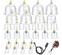 Lot de 32 ventouses en verre avec pompe à vide - En plastique de qualité supérieure - Pour le visage et le corps - Kit complet avec tuyau et aimants pour les doigts pour la détente et la stimulation