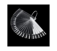 Lot de 320/400 bâtonnets de présentation pour ongles - Couleurs naturelles - Avec anneau - Faux ongles - Pratique pour l'art - Transparent