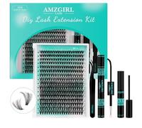 Lot de 320 pièces extensions de cils 40D Lashes Clusters pour un look naturel DIY à la maison avec Lash Bond and Seal, démaquillant cils, pince à cils (40D, 9-16MIX KIT)