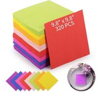 Lot de 320 serviettes de cocktail arc-en-ciel 8 options colorées, 9,8 serviettes jetables pour boissons pour événements et fêtes