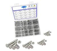 Lot de 320 vis à écrous en acier inoxydable - Accessoires combinés - Plusieurs spécifications - Mallette de rangement - Vis incluses pour meubles de jardin