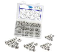 Lot de 320 vis à écrous en acier inoxydable - Accessoires combinés - Plusieurs spécifications - Mallette de rangement - Vis incluses pour meubles de jardin
