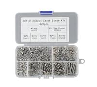 Lot de 320 vis hexagonales en acier inoxydable de 3 mm, 20 x 3 x 6 mm, 20 x 3 x 8 mm, 320 pièces de 3 mm adaptées pour la maison et le rangement. Assortiment de vis de qualité pour la maison