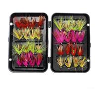 Lot de 3224 mouches de pêche à la mouche pour bar, truite, saumon avec sec, humide, nymphes, fourmis, convient pour le printemps, l'été, l'automne et les saisons de pêche (B-32 pièces)