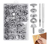 Lot de 323 boutons-pression en acier inoxydable pour tentes, auvents, voiles, fixations et vis de tapisserie d'ameublement, kit de fixation de toile, perforatrice et outil d'évasement, meubles