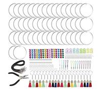 Lot de 324 décorations vides en acrylique - Disques transparents avec trou - Porte-clés - Décoration de festival