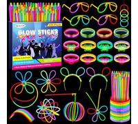 Lot de 326 bâtons lumineux à craquer pour fête - 150 bâtons lumineux néon avec 176 connecteurs - Gadgets de fête néon - Jouet lumineux pour anniversaire, festival, mariage, Noël, Nouvel An